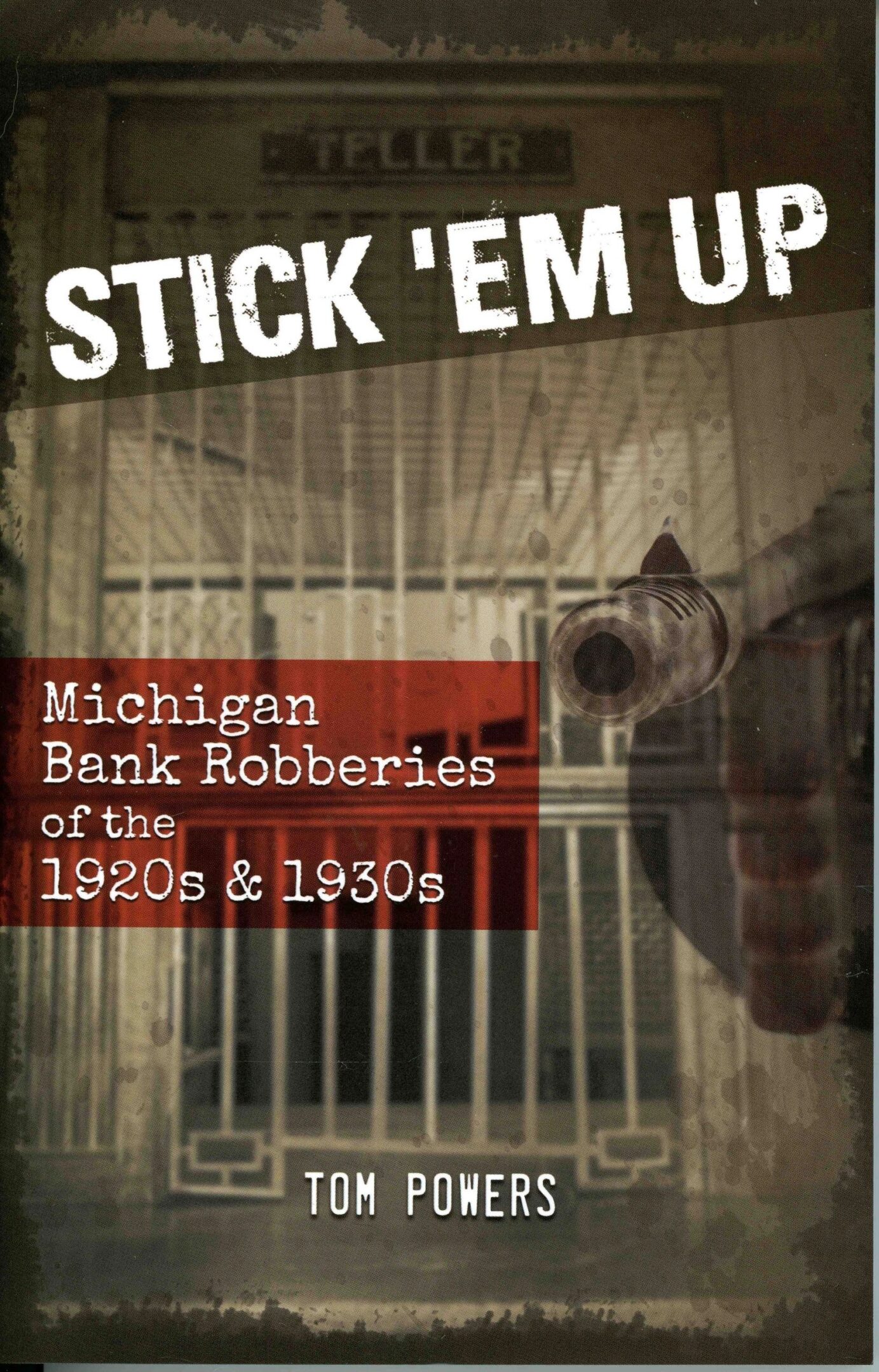 Stick 'Em Up" book cover with gun.