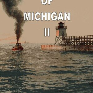 Steamboat near lighthouse, "Tales of Michigan II".