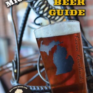 Michigan beer guide book cover with glass.