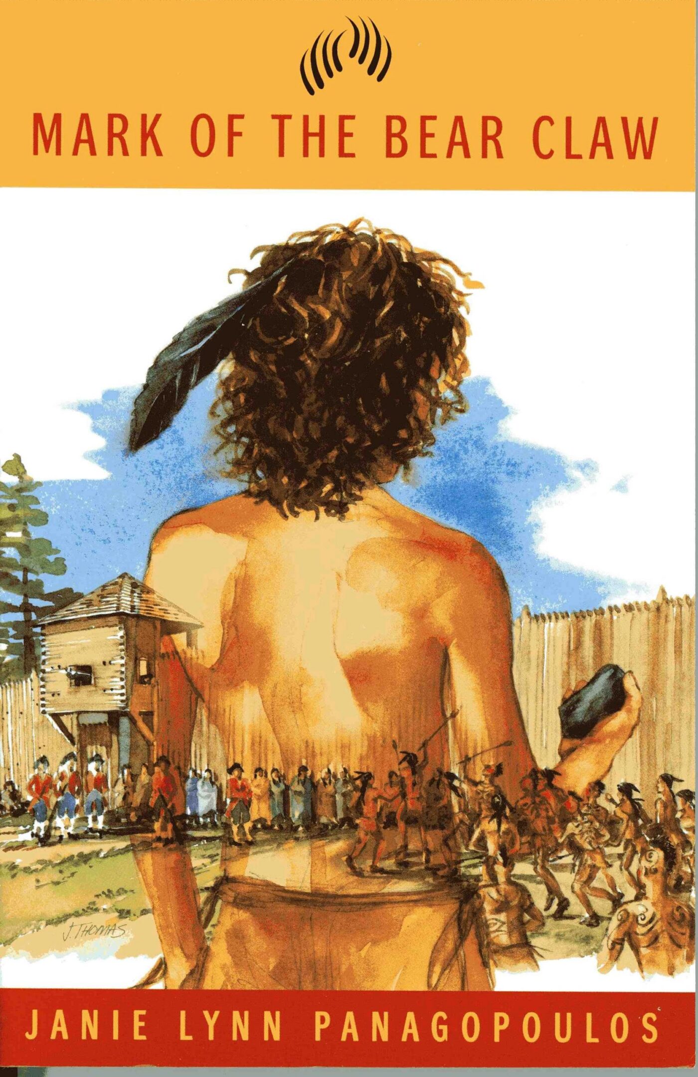 Book cover: person facing a fort gathering.