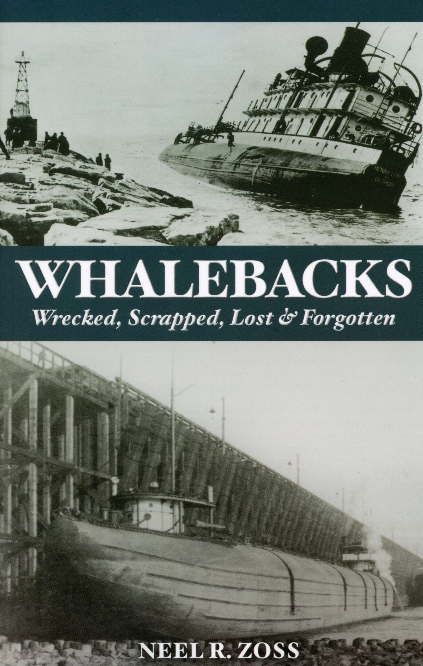 Book cover of "Whalebacks" by Neel R. Zoss.