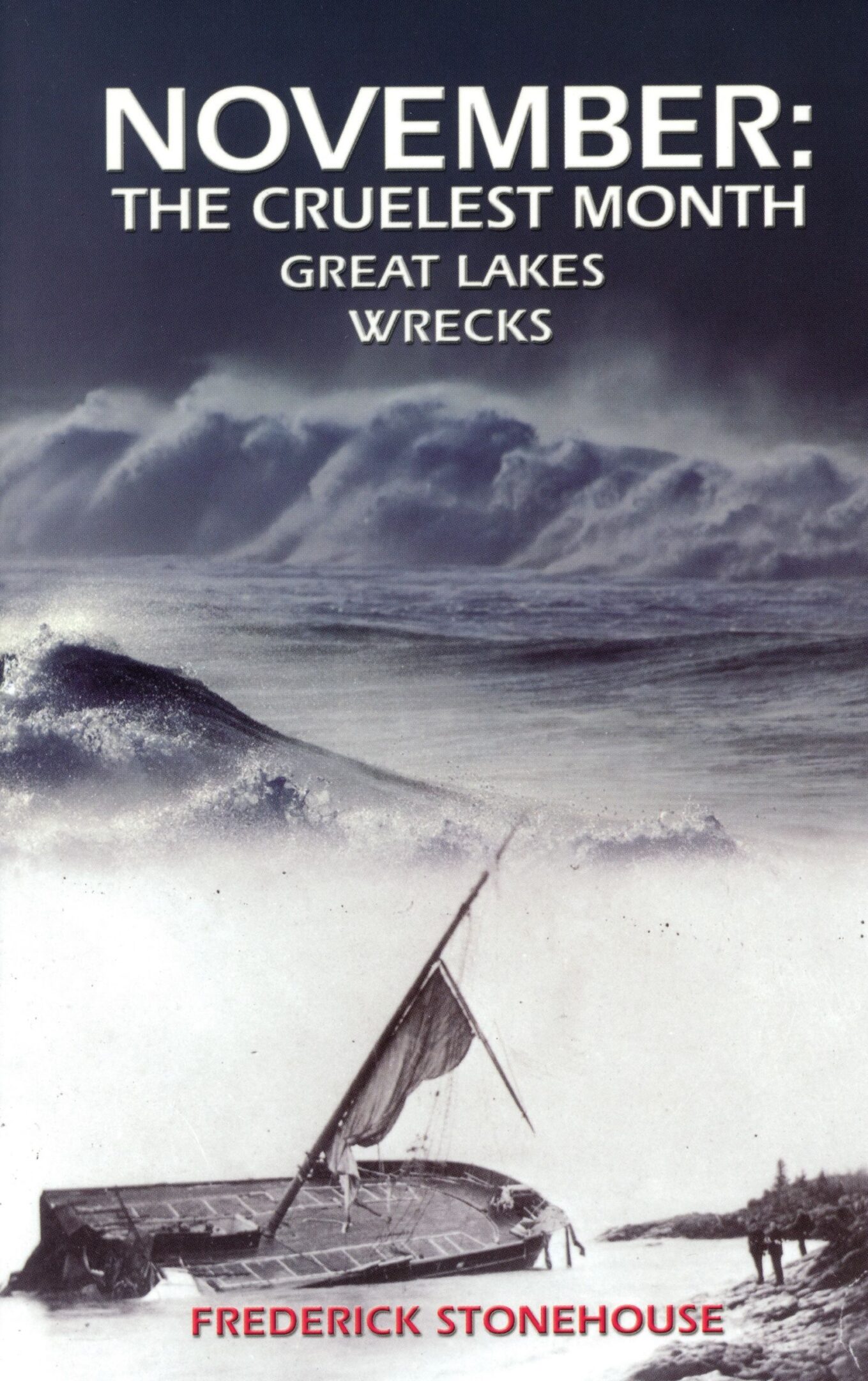 Shipwreck on stormy Great Lakes cover.