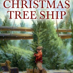Child on ship with Christmas trees.