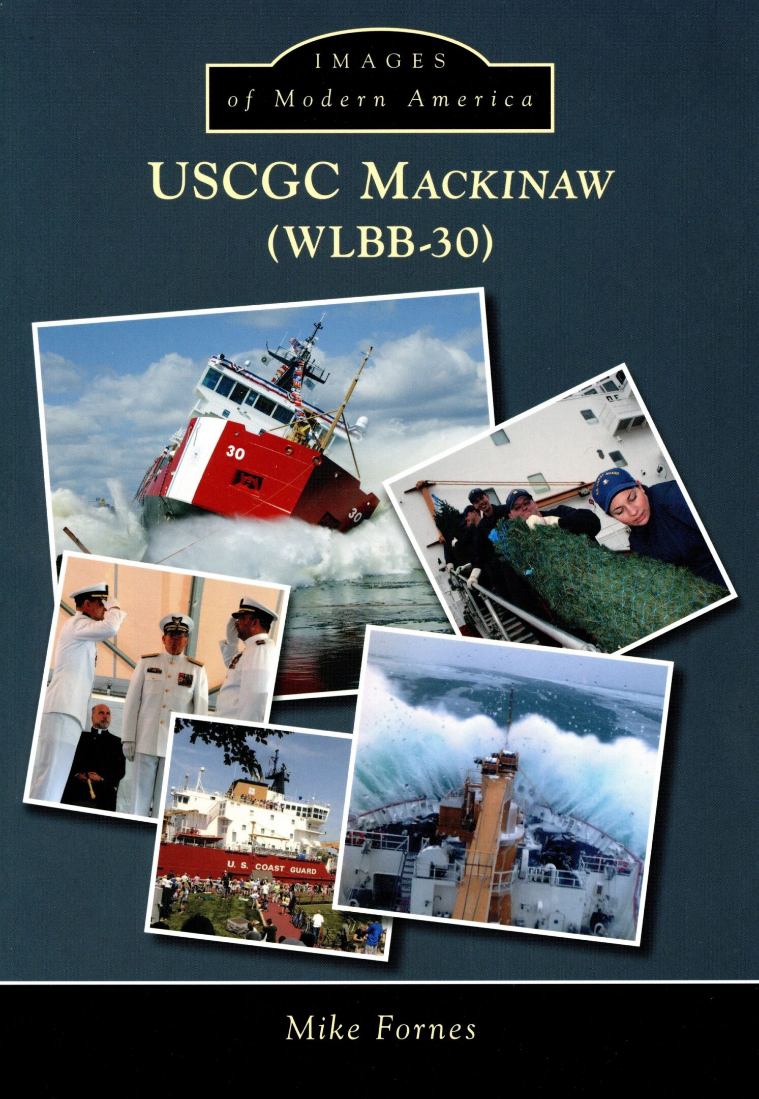 Collage of USCGC Mackinaw ship images.