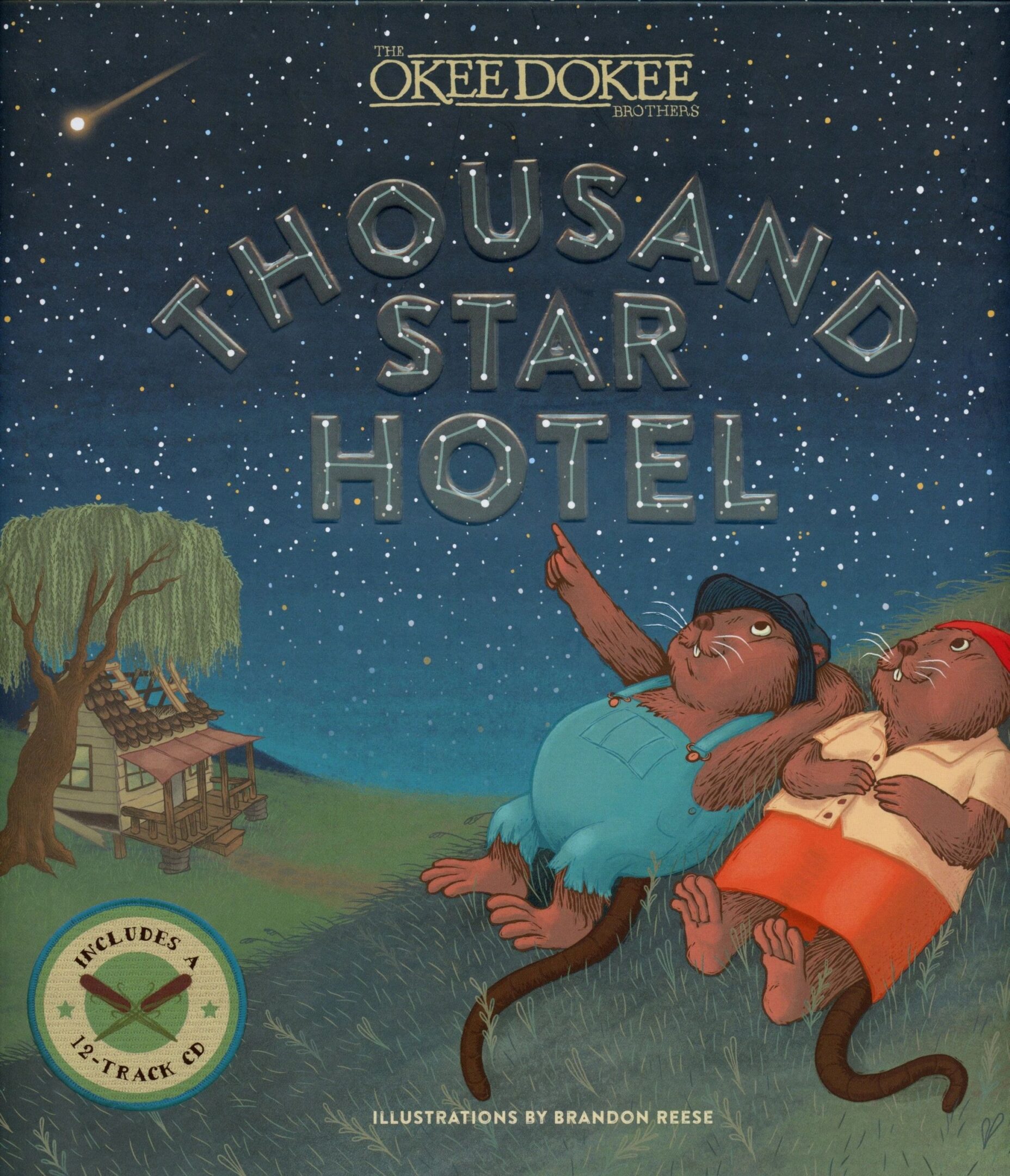 Two animals stargazing outside Thousand Star Hotel.