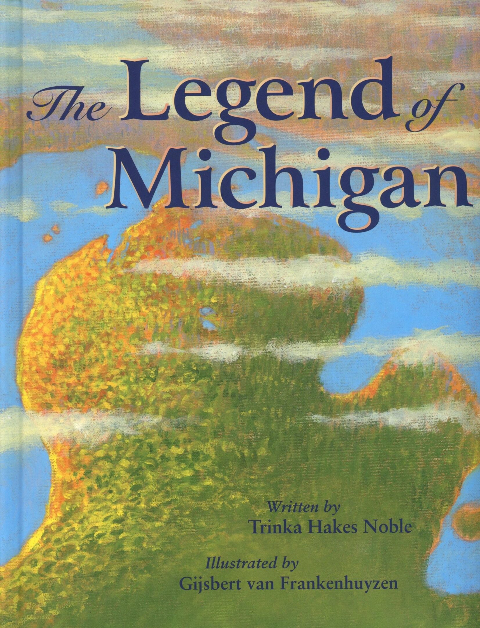 The Legend of Michigan" book cover illustration.