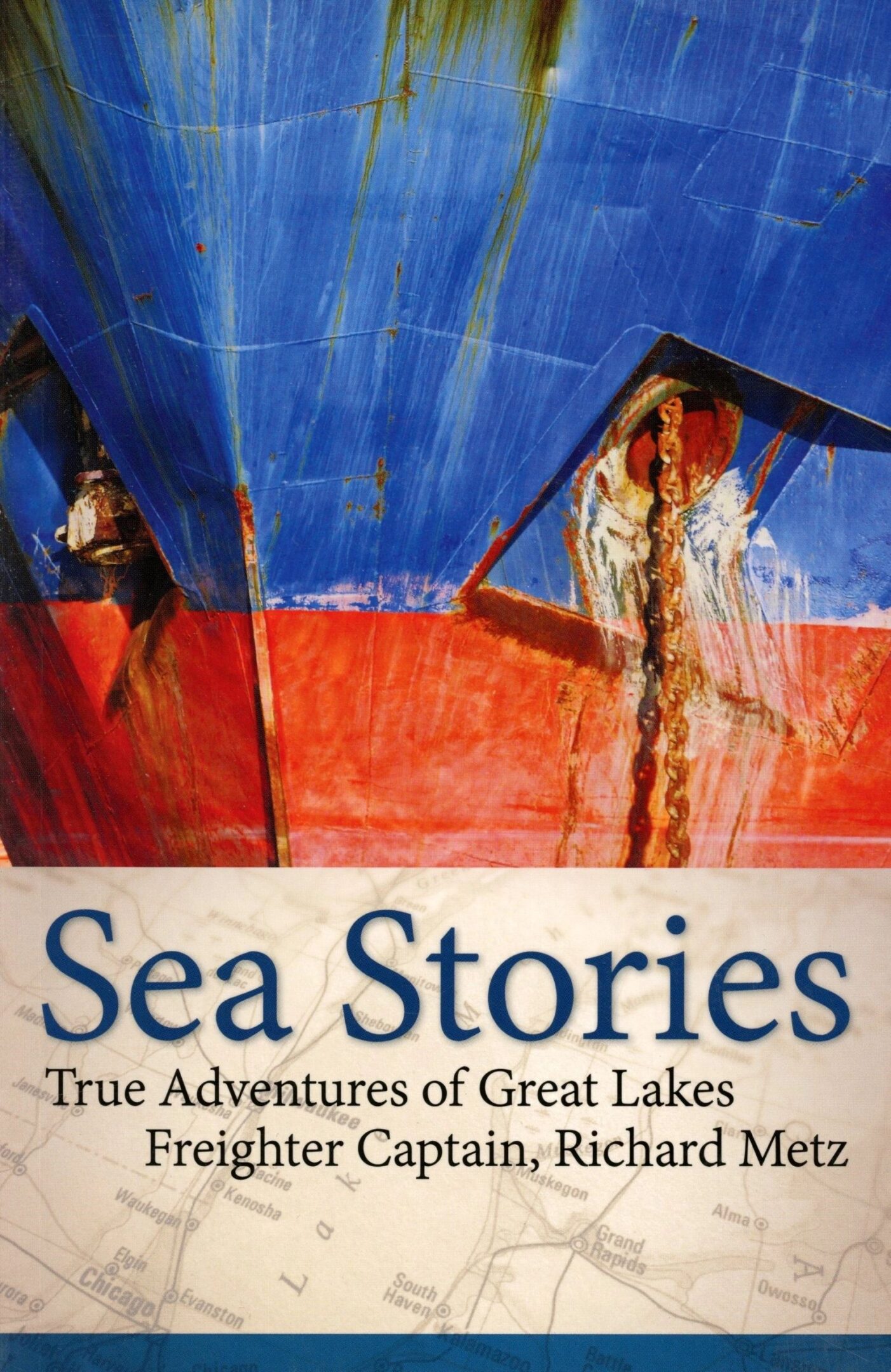 Sea Stories" book cover with ship illustration.