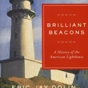 Lighthouse book cover with red title block.