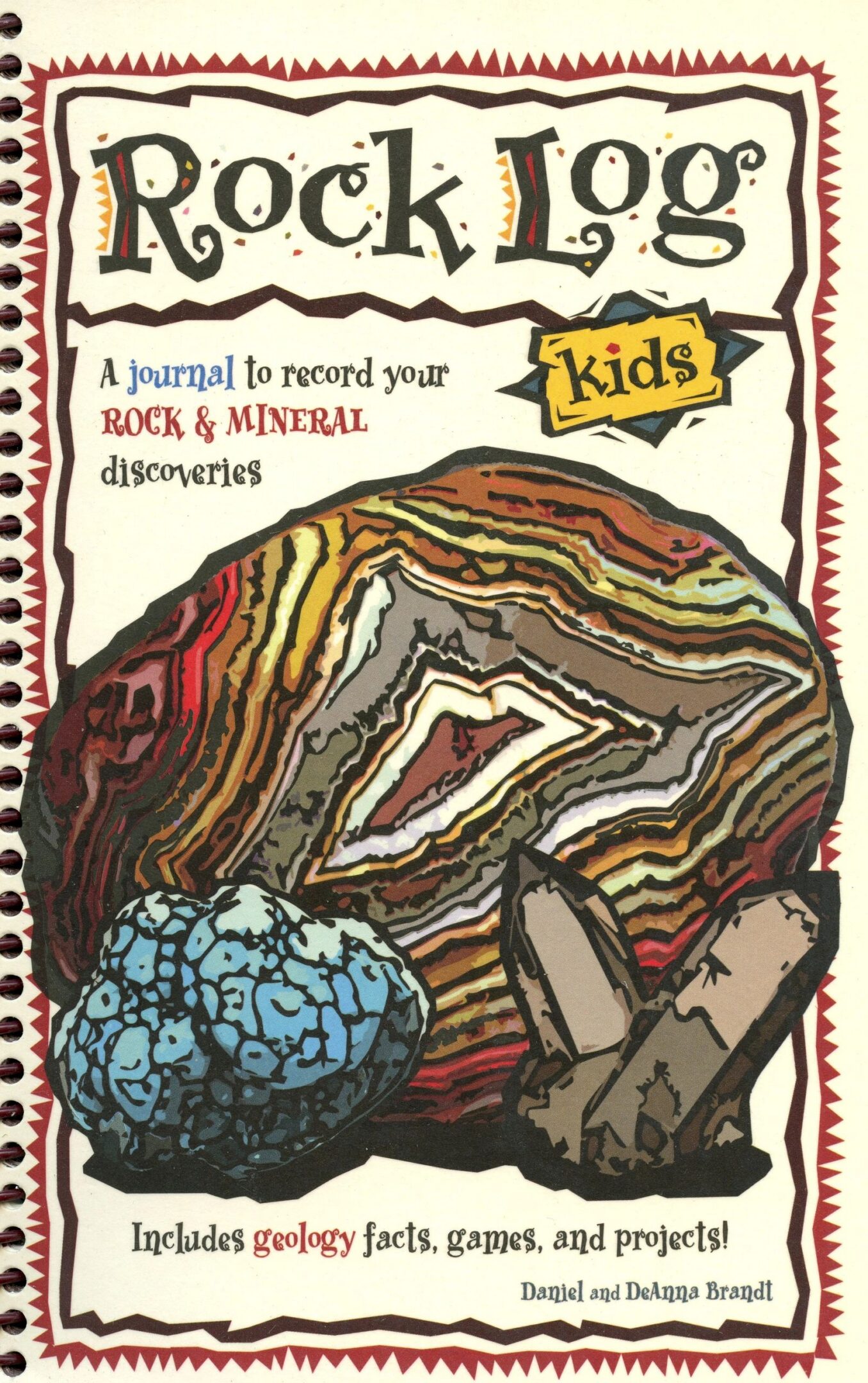 Rock Log Kids journal cover with rocks.