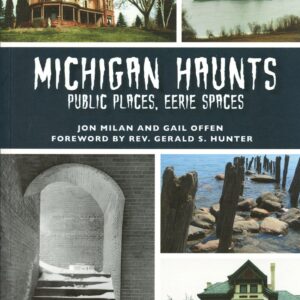 Michigan Haunts" book cover with spooky images.