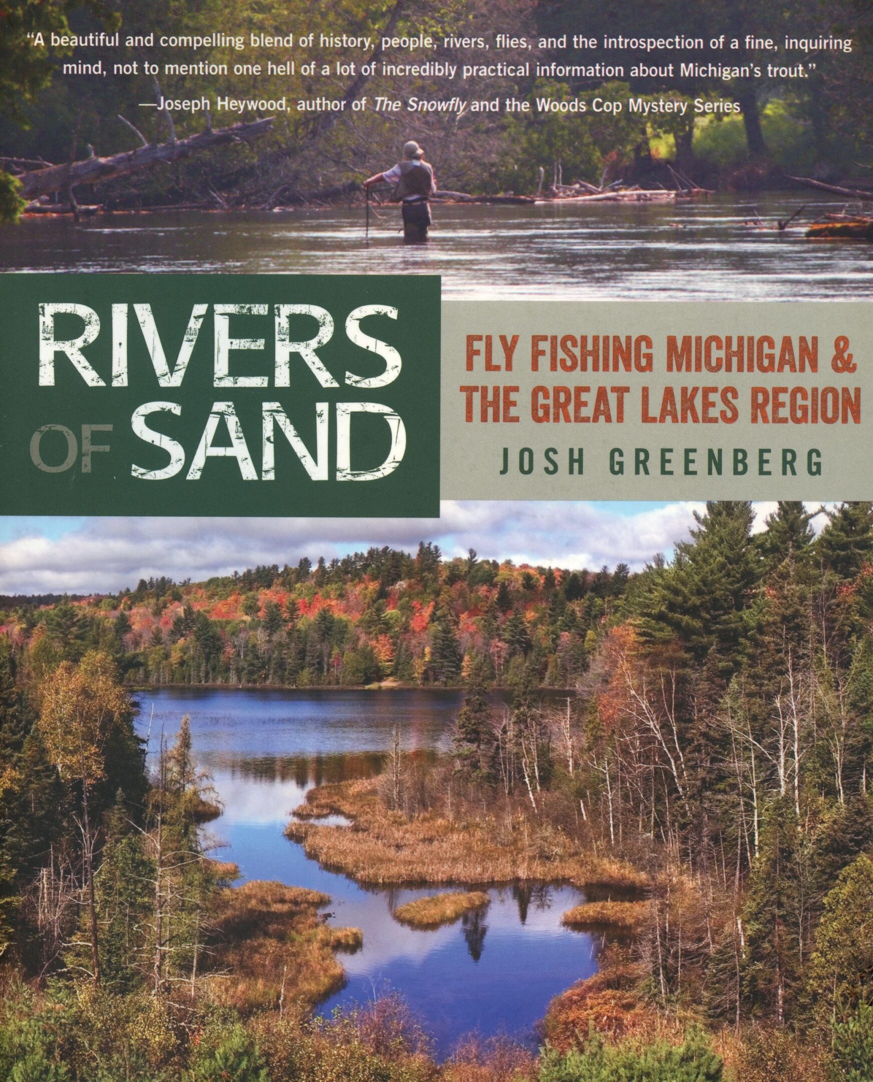Rivers of Sand book cover, fly fishing scene.