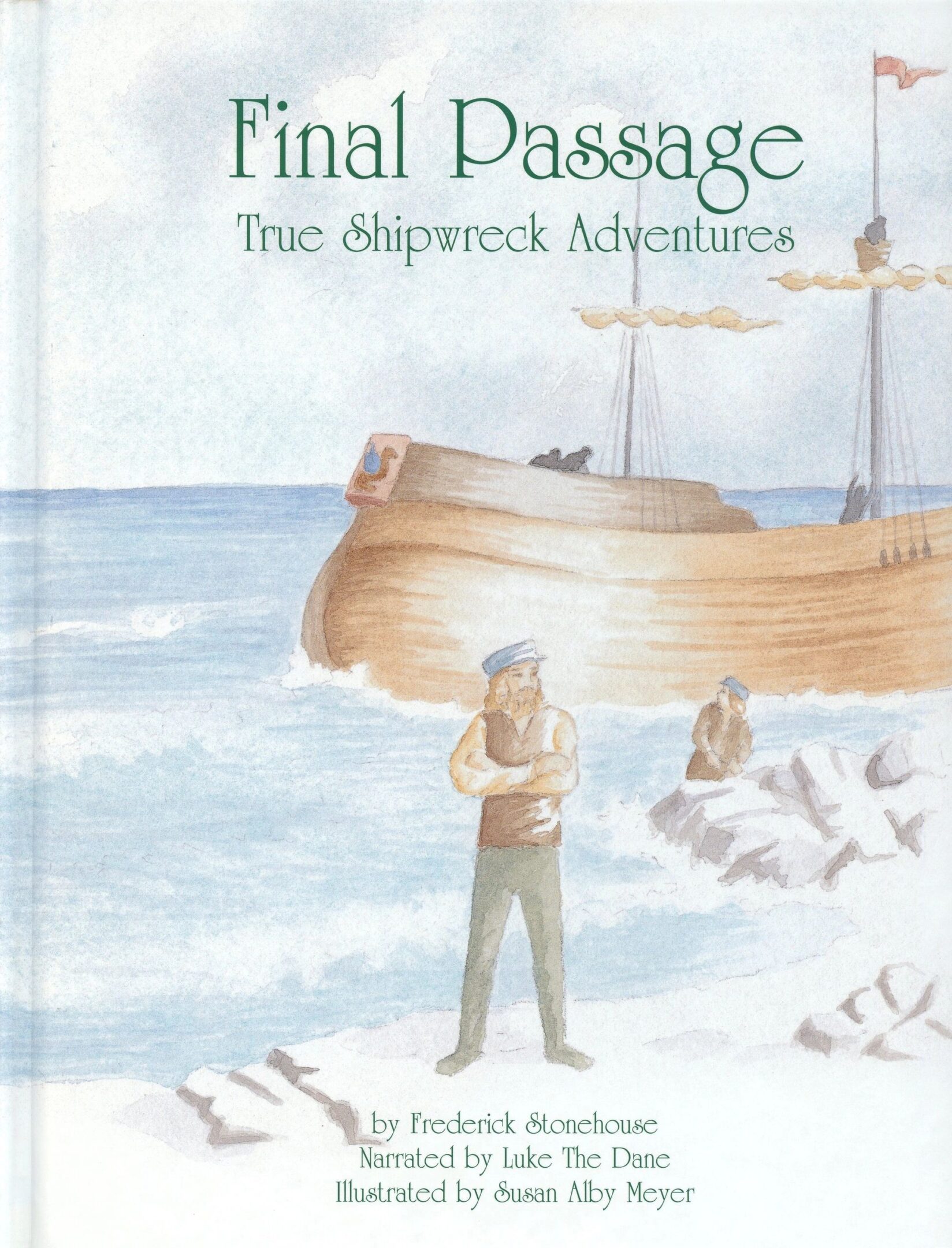 Book cover with ship and sailor illustration.