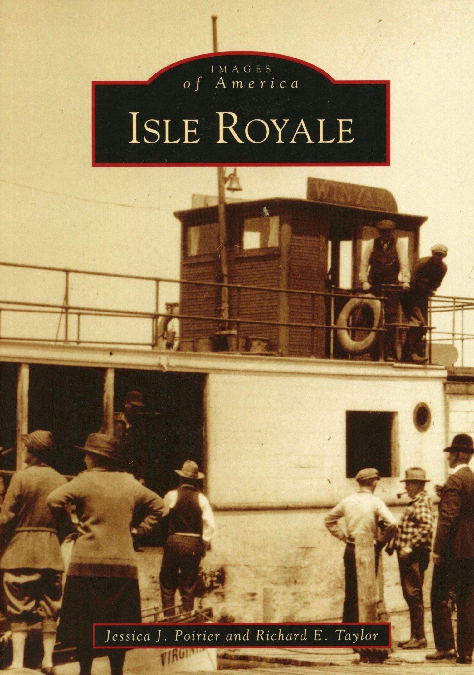 Historic photograph of Isle Royale ship deck.