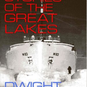 Ship navigating icy waters, book cover.
