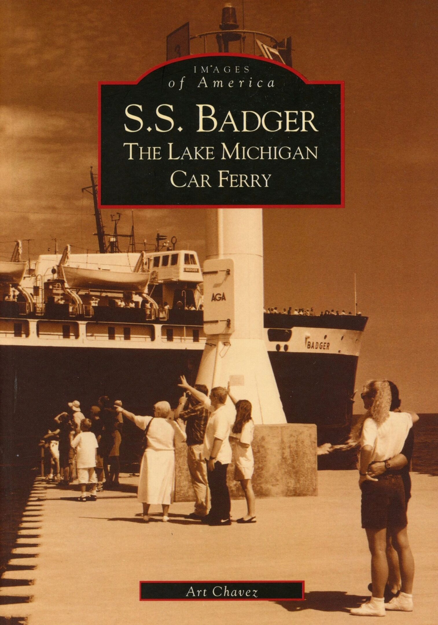 S.S. Badger ferry at Lake Michigan dock.