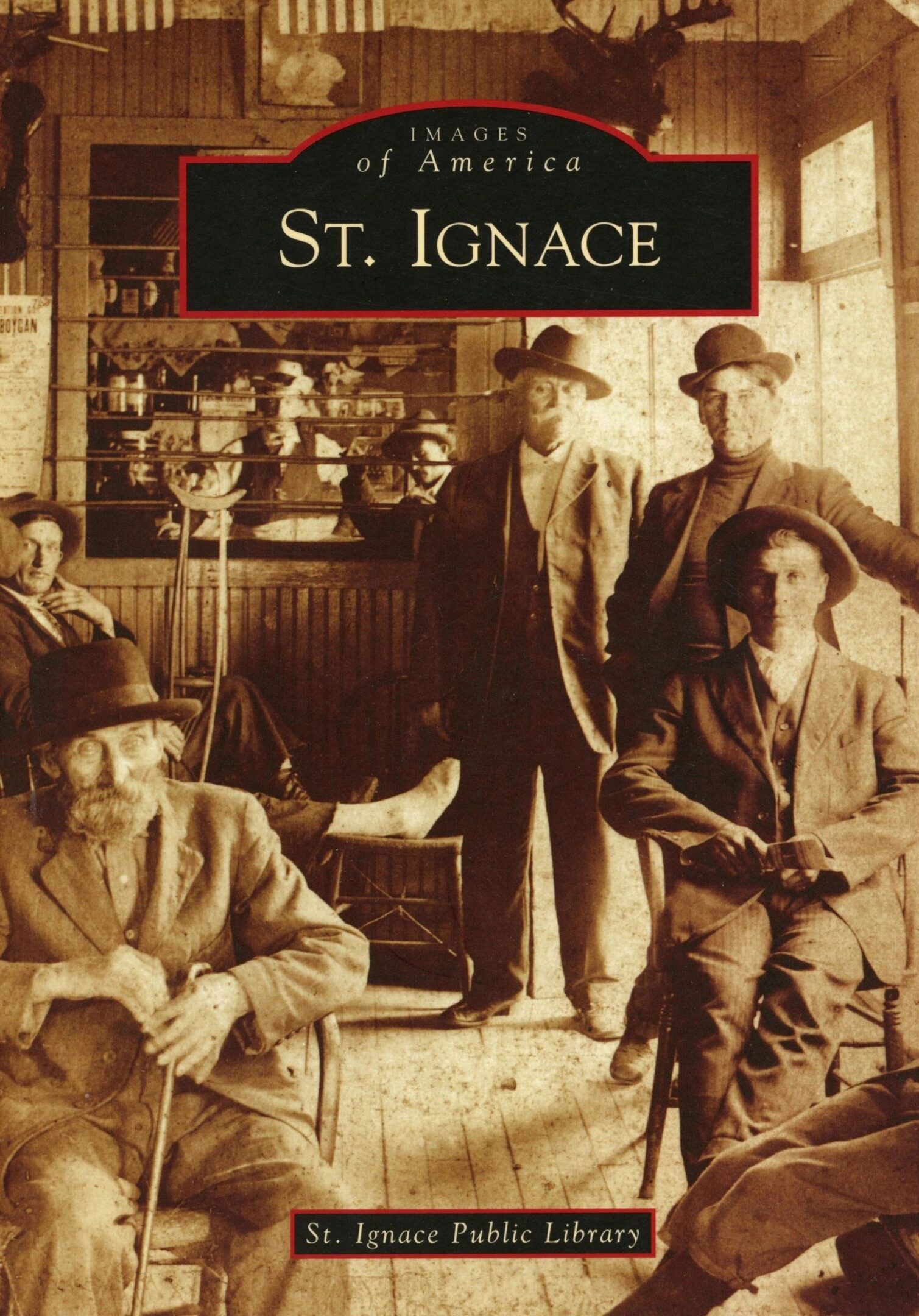Historic photo of men in St. Ignace.
