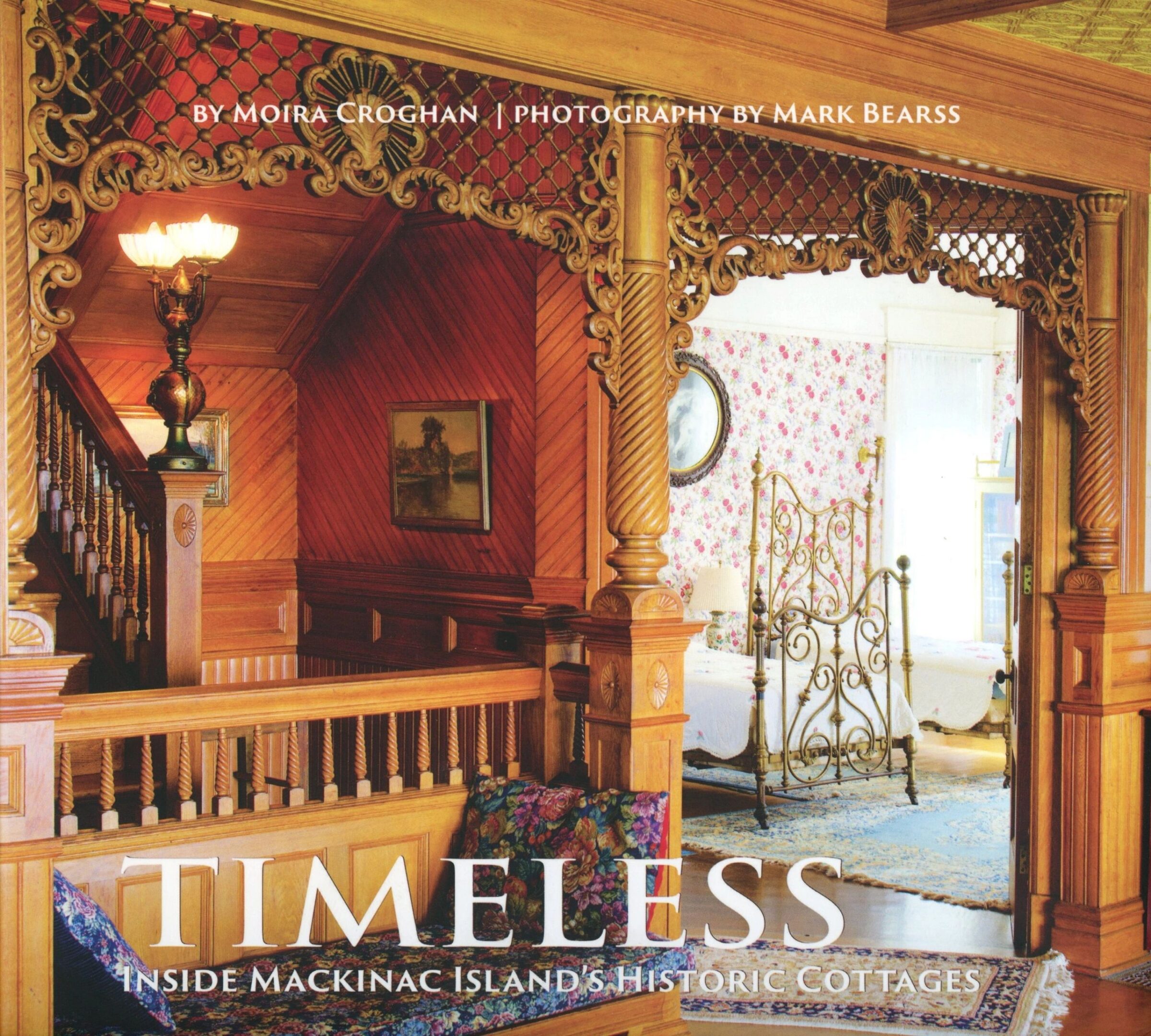 Victorian interior with ornate wooden decor.