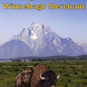 Bison in front of mountain with book title.