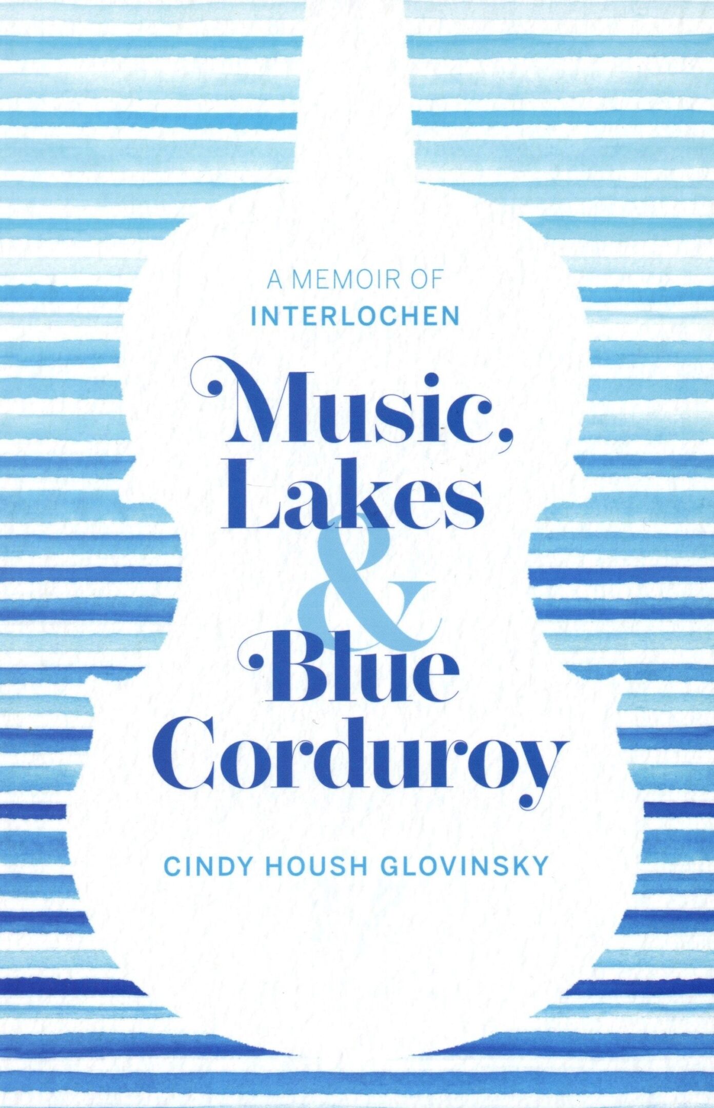 Book cover with blue striped cello design.