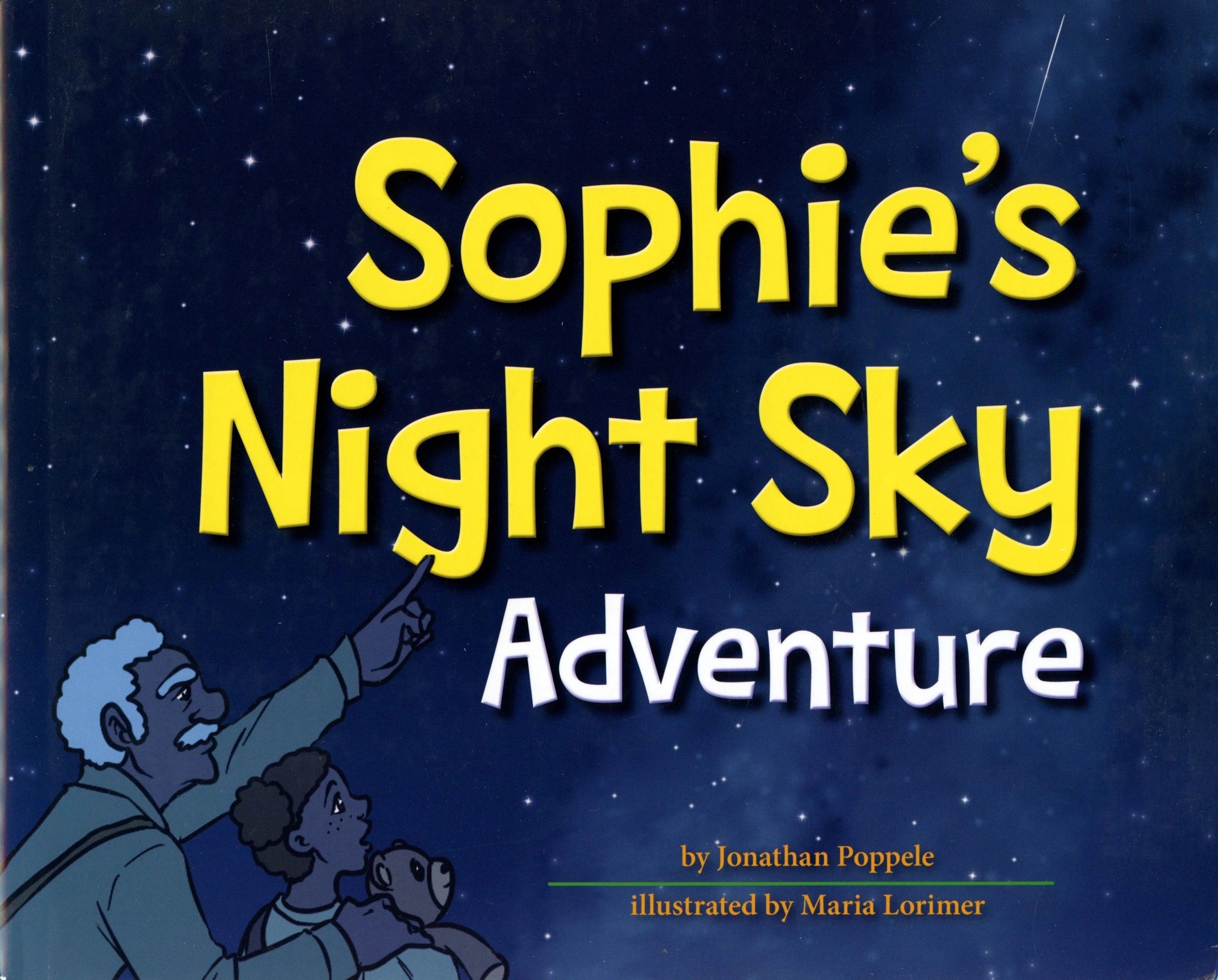 Children stargazing on "Sophie's Night Sky Adventure".