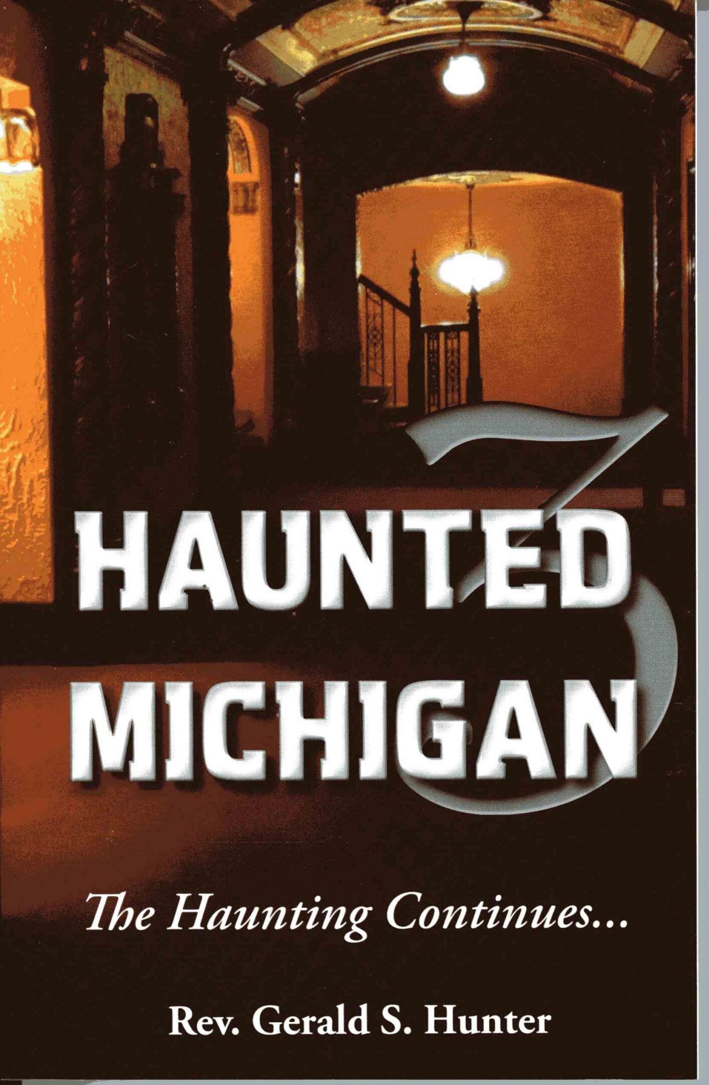 Haunted Michigan book cover with staircase.