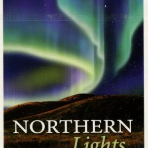 Book cover with vibrant northern lights.