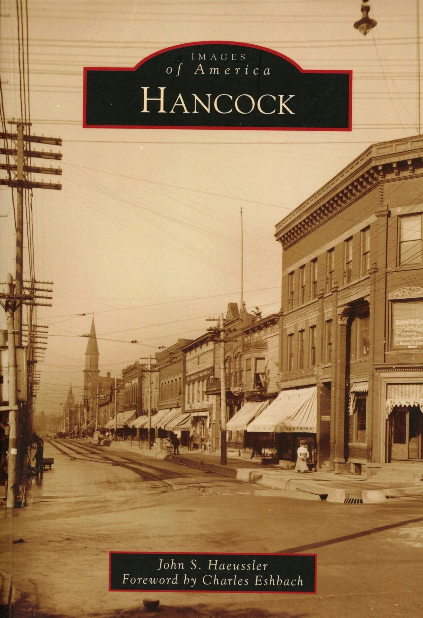 Historical book cover featuring Hancock street scene.