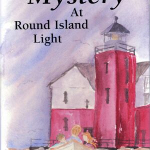 Book cover: lighthouse with two people boating.