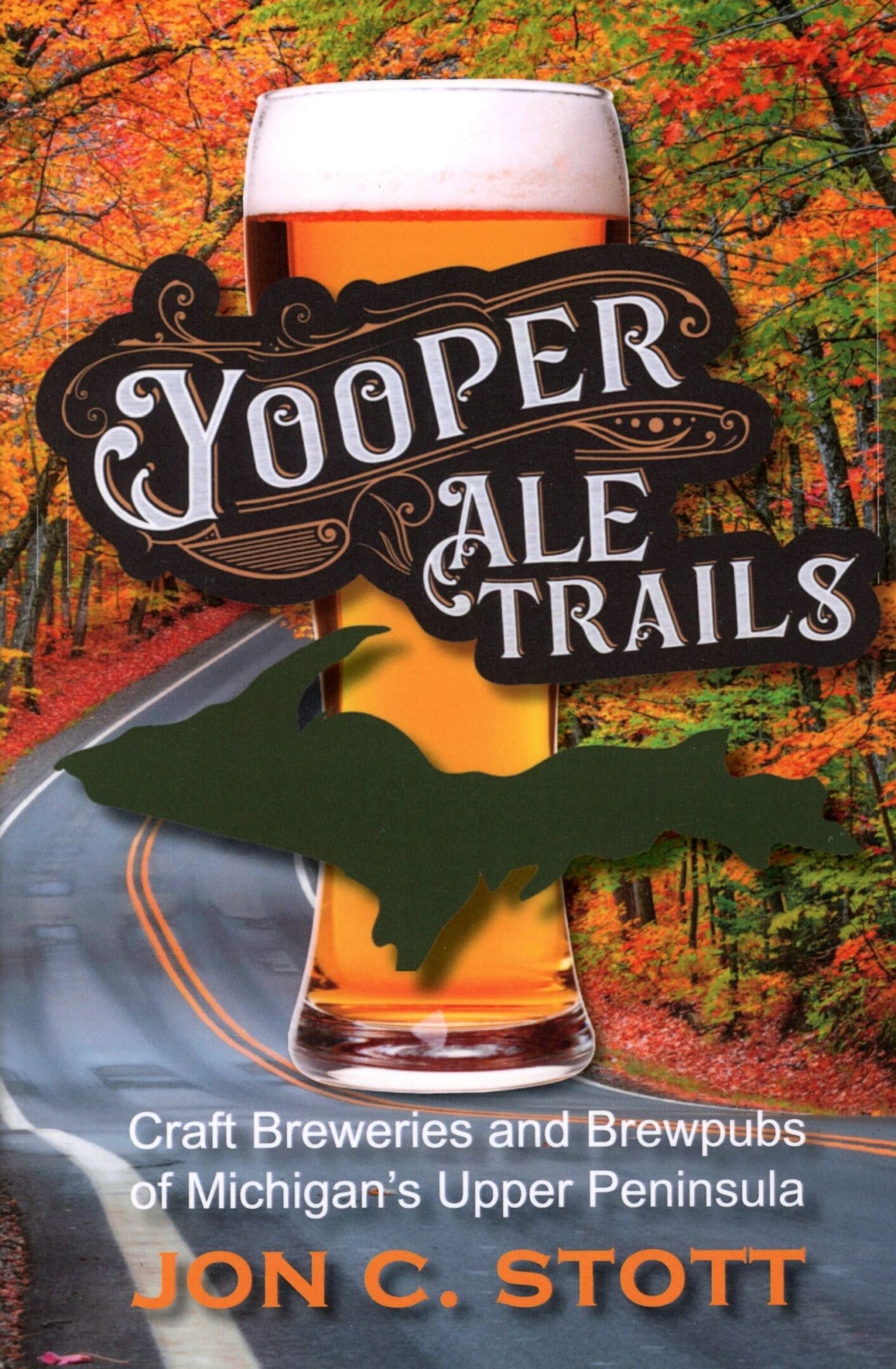 Book cover featuring a beer and autumn leaves.