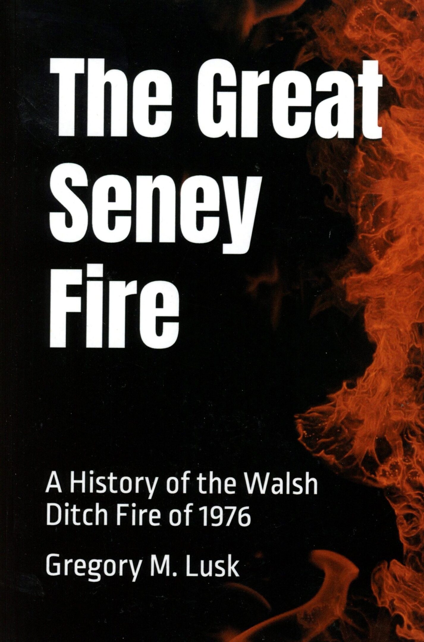 Book cover: The Great Seney Fire flames.