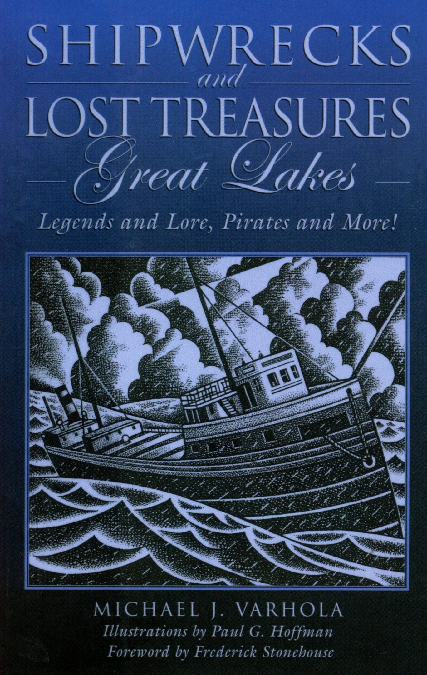 Book cover: Shipwrecks and Lost Treasures illustration.