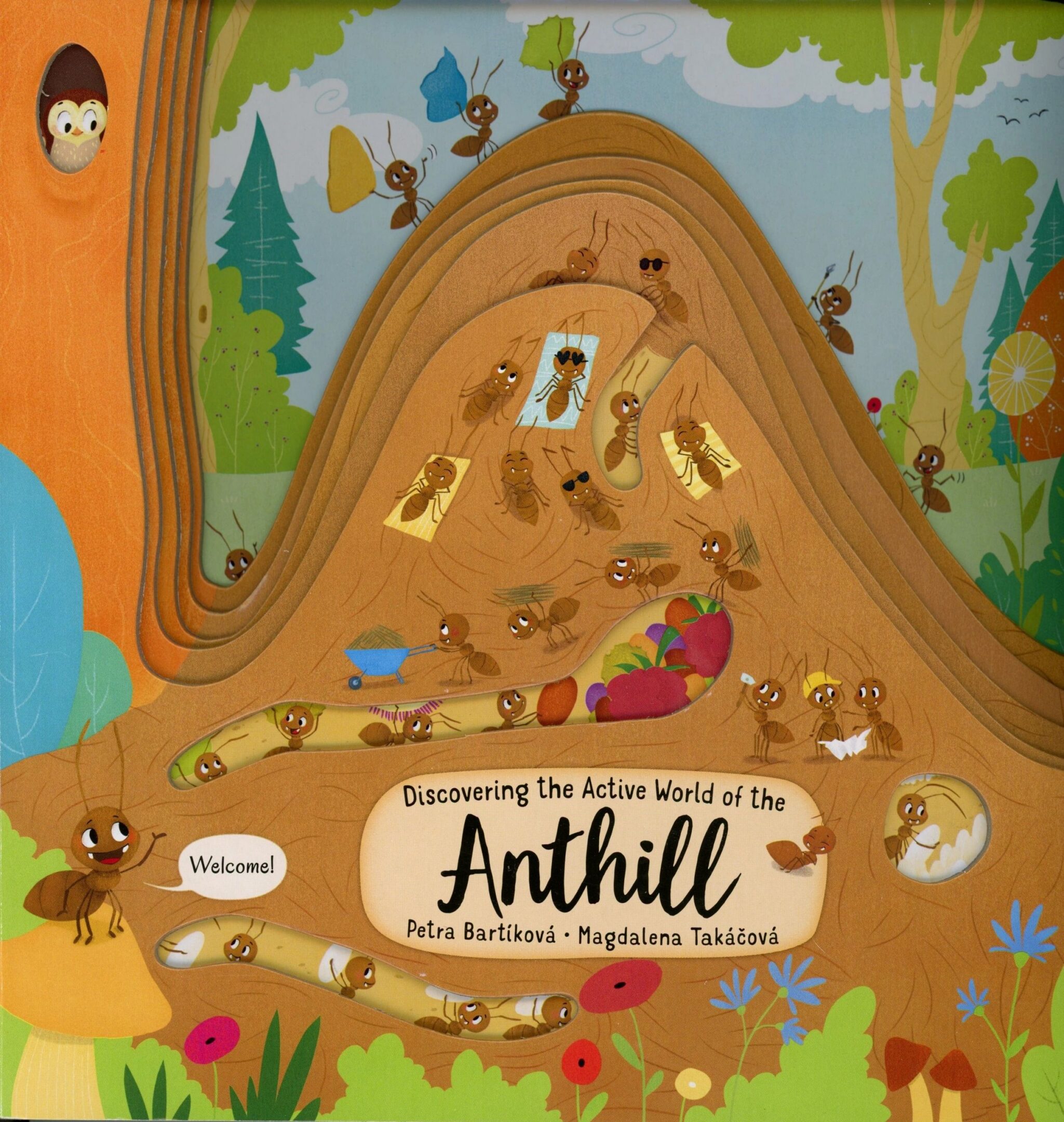 Children's book cover with cartoon ants.