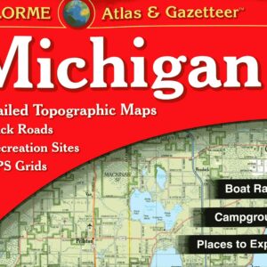 Michigan atlas cover with topographic map.