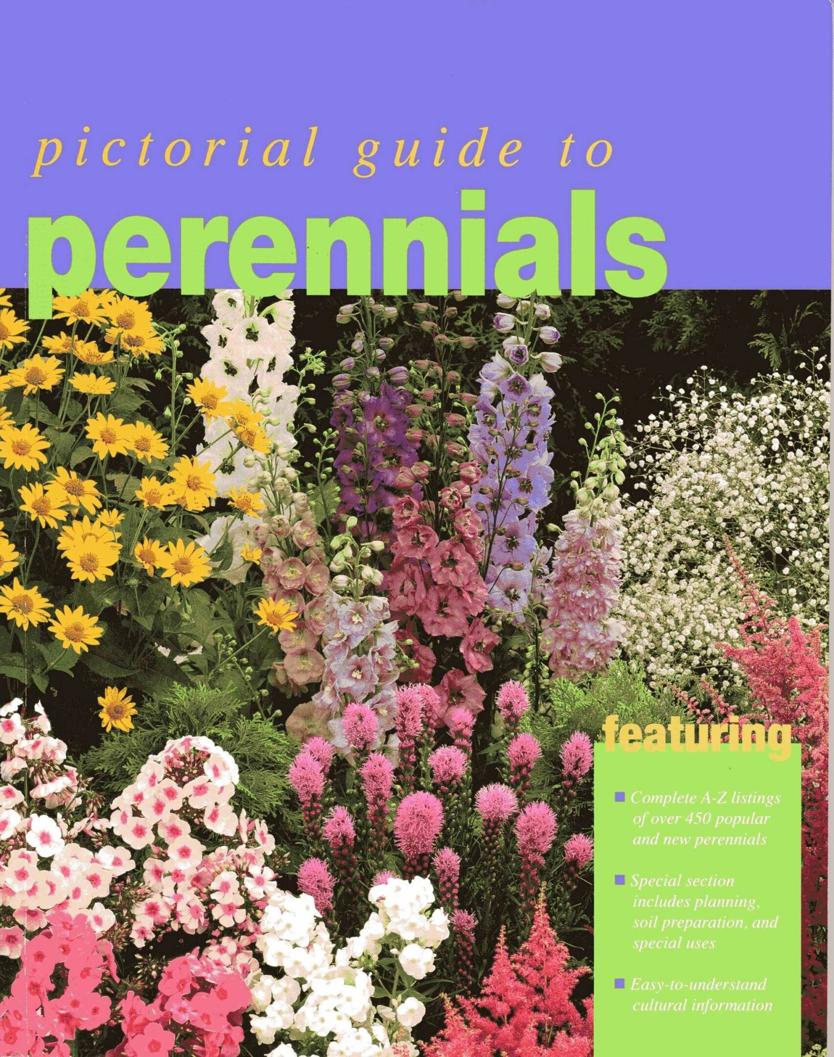 Colorful perennial flowers guidebook cover.