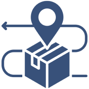 Package delivery route icon