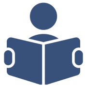 Blue reading symbol