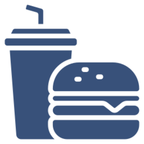 Fast food burger and drink icon